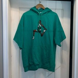 90s Vintage Seattle SuperSonics Sonics Shawn Kemp hoodie cut off sleeves